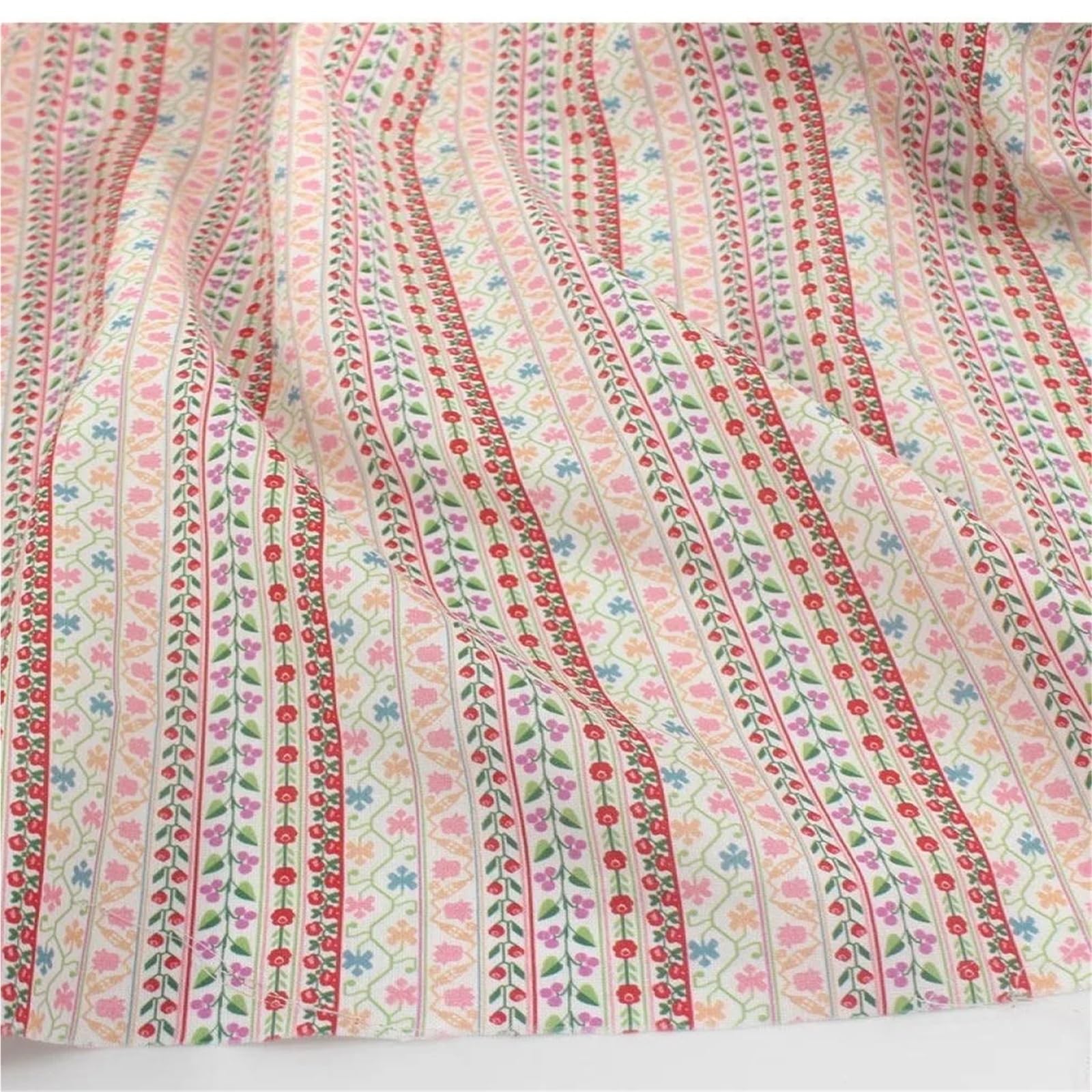 Tessuto Stampa Floreale 145x100 cm Stampa semplice, strisce floreali, abiti in cotone, pantaloni, tessuti fatti a mano for abbigliamento, stoffa da cucire(145x200cm)