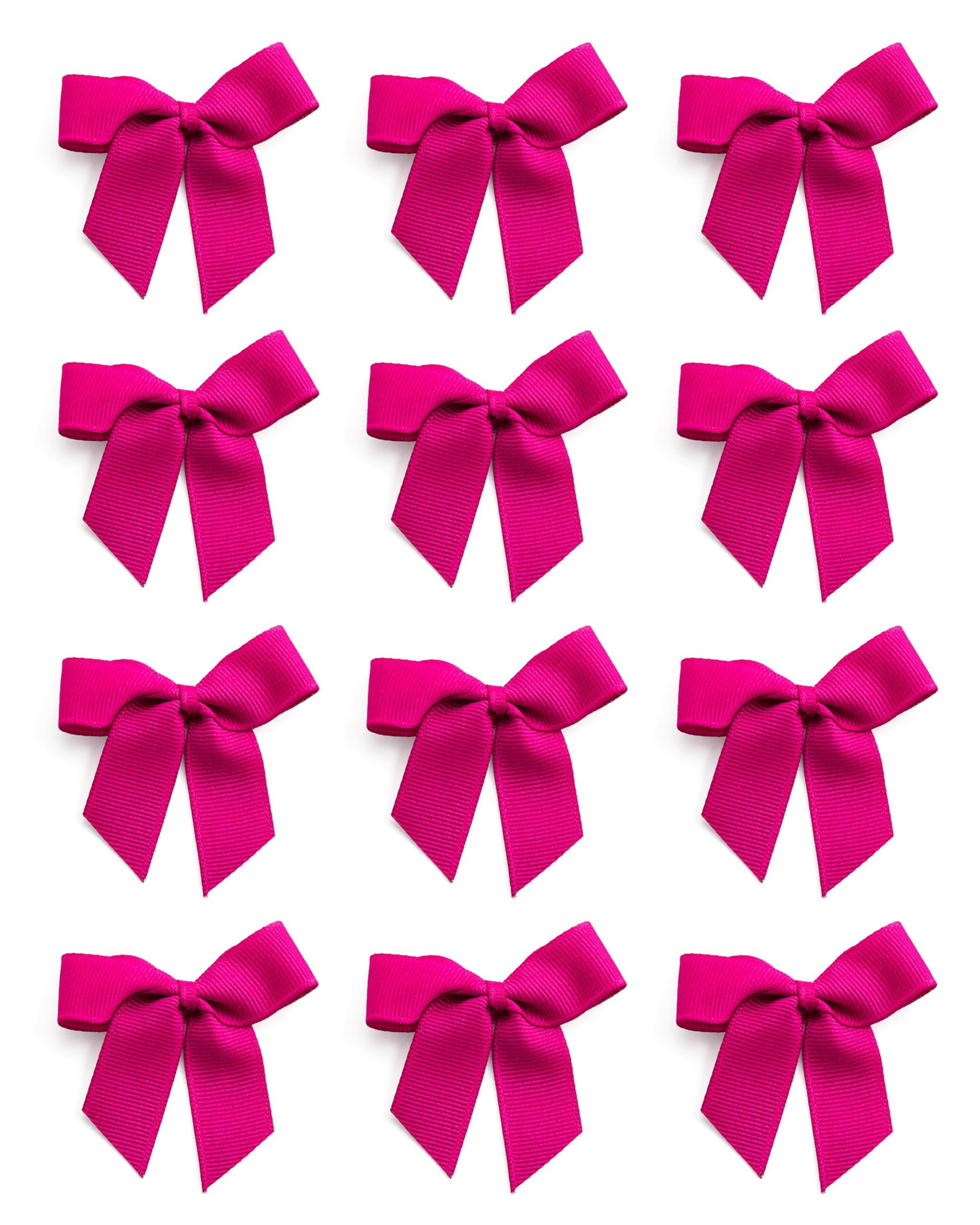 Italian Options Cerise Small Grosgrain Ribbon Bows, Self Adhesive Bows For Crafting, Gifts, Sewing, Hair Bow, Wedding Stationery, Floristry, Cakes, Crafts, Decorations, 12 Pack, 5Cm