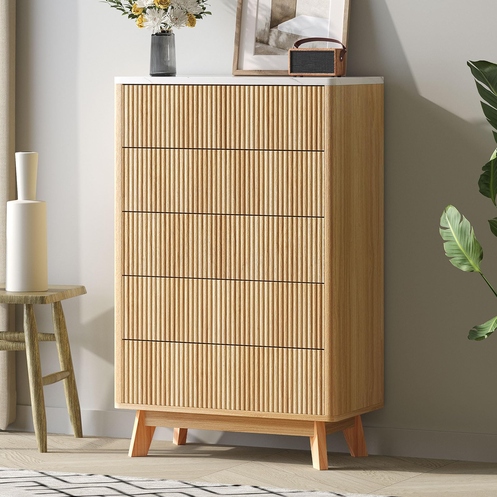 Airynee Fluted 5-Drawer Dresser