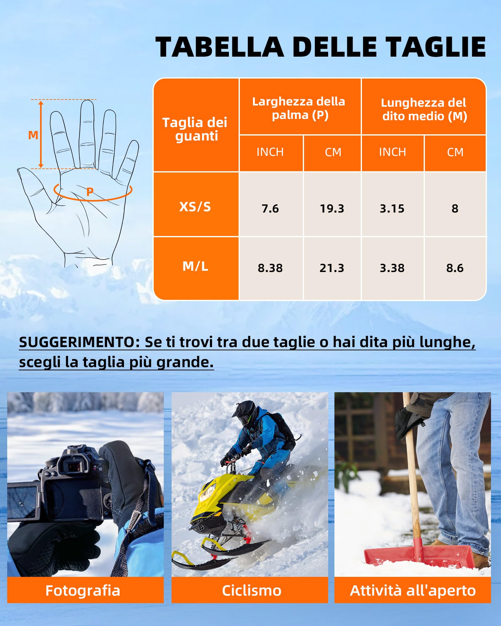 Guanti Interni Riscaldati Uomo Donna, Guanti Riscaldati con Funzione Touch Screen Impermeabili, Guanti da Sci a Batteria Ricaricabili Elettrici, Moto Snowboard Escursionismo Ciclismo Escursionismo