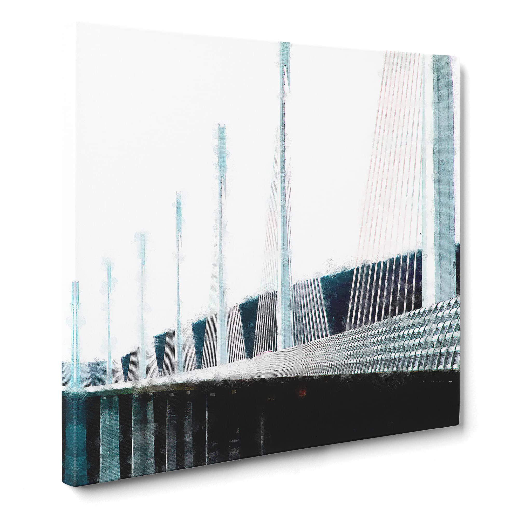 Millau Viaduct Bridge in France Canvas Print, Mixed, 35L x 35W cm