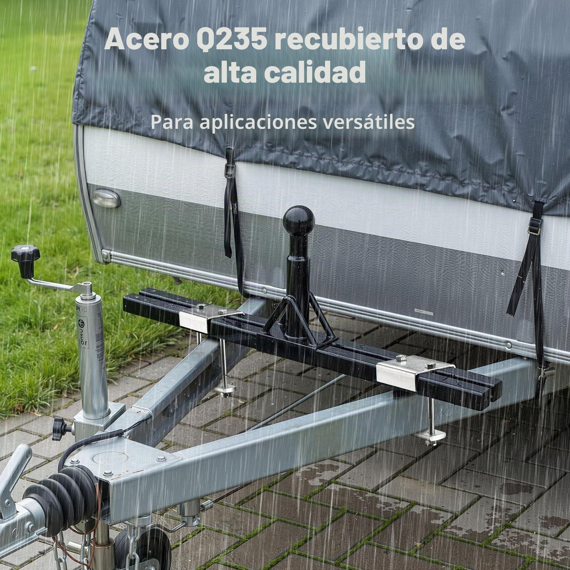 Wiltec Soporte portabicicletas de hasta 80 kg en Acero, Adaptador para Montaje de Porta Bicicletas en Bola de Remolque para remolques y caravanas