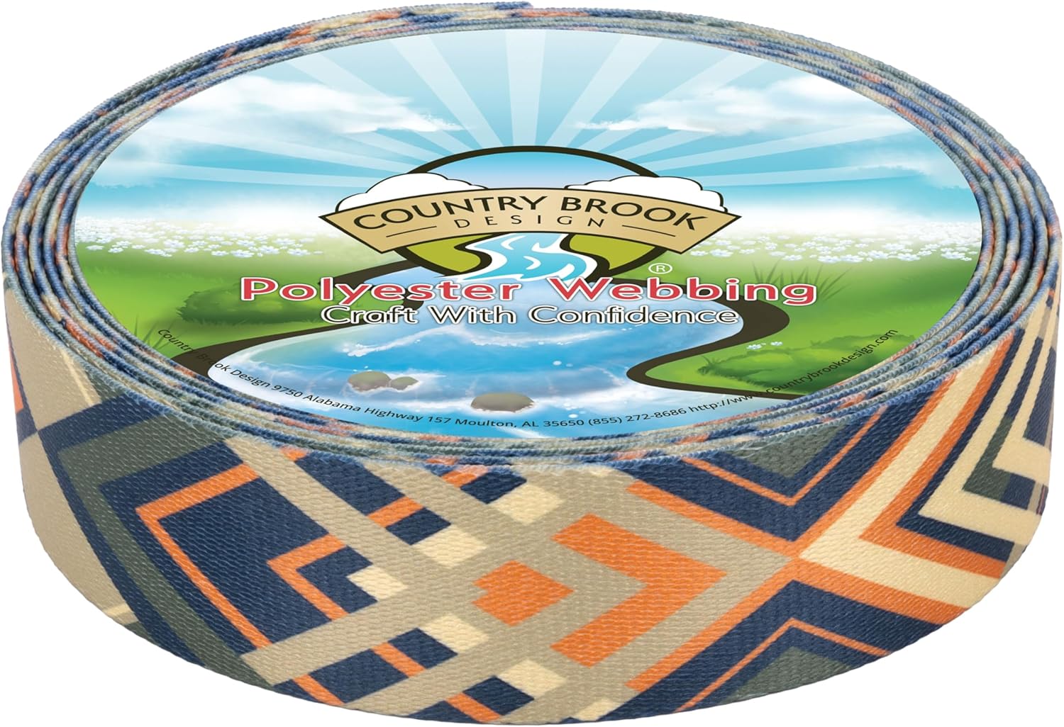 Country Brook Design - Terracotta Arrows Polyester Webbing