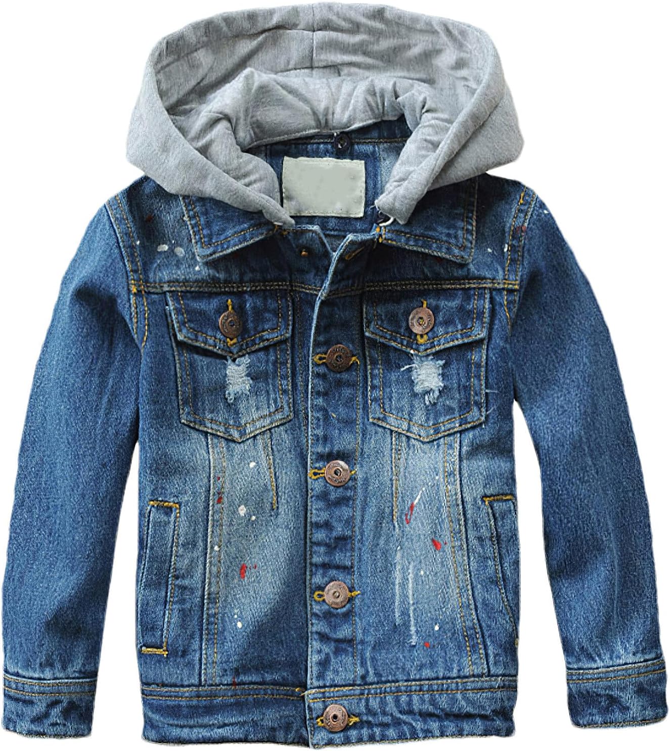 amropi Boys Jean Jacket Kids Hooded Denim Jackets Zipper Outerwear Coat for 2-10 Years