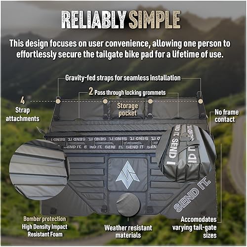 Miniatura 4 de Send It. Almohadilla de bicicleta High Roller para portón trasero V2 Almohadillas para portón trasero para camiones Almohadilla de bicicleta