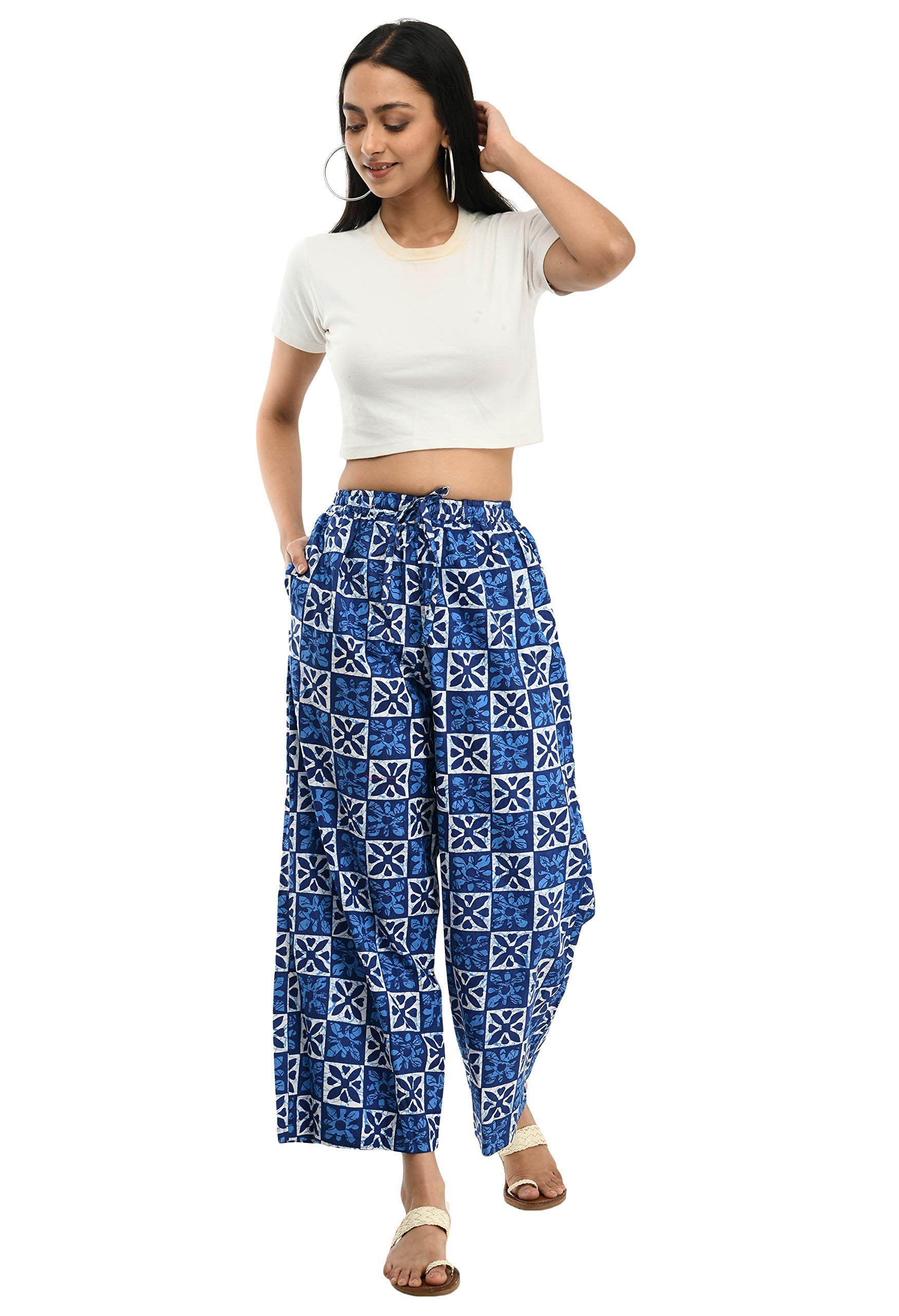 D to D LIFESYLE- Blue Printed Women Pyjama for Women