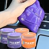 PULIDIKI Car Cleaning Gel Purple 2Pack and Car Cleaning Putty Orange 2Pack Bundle