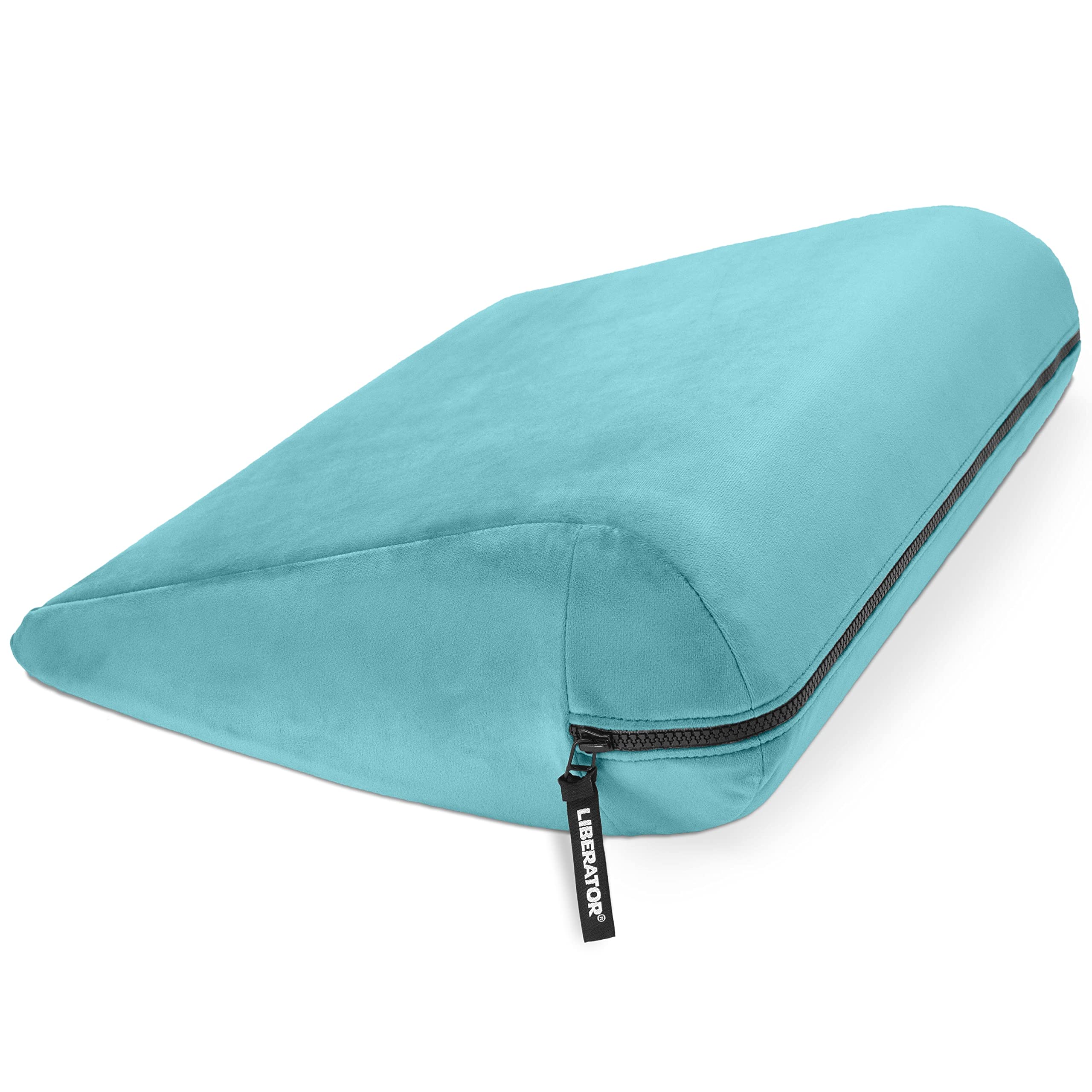Liberator Jaz Original Sensual Positioning Sex Pillow, Compact Sex Wedge for Intimate Positions and Deeper Penetration, Made with Soft Micro-Velvet Cover and High-Density Foam for Comfort, Blue