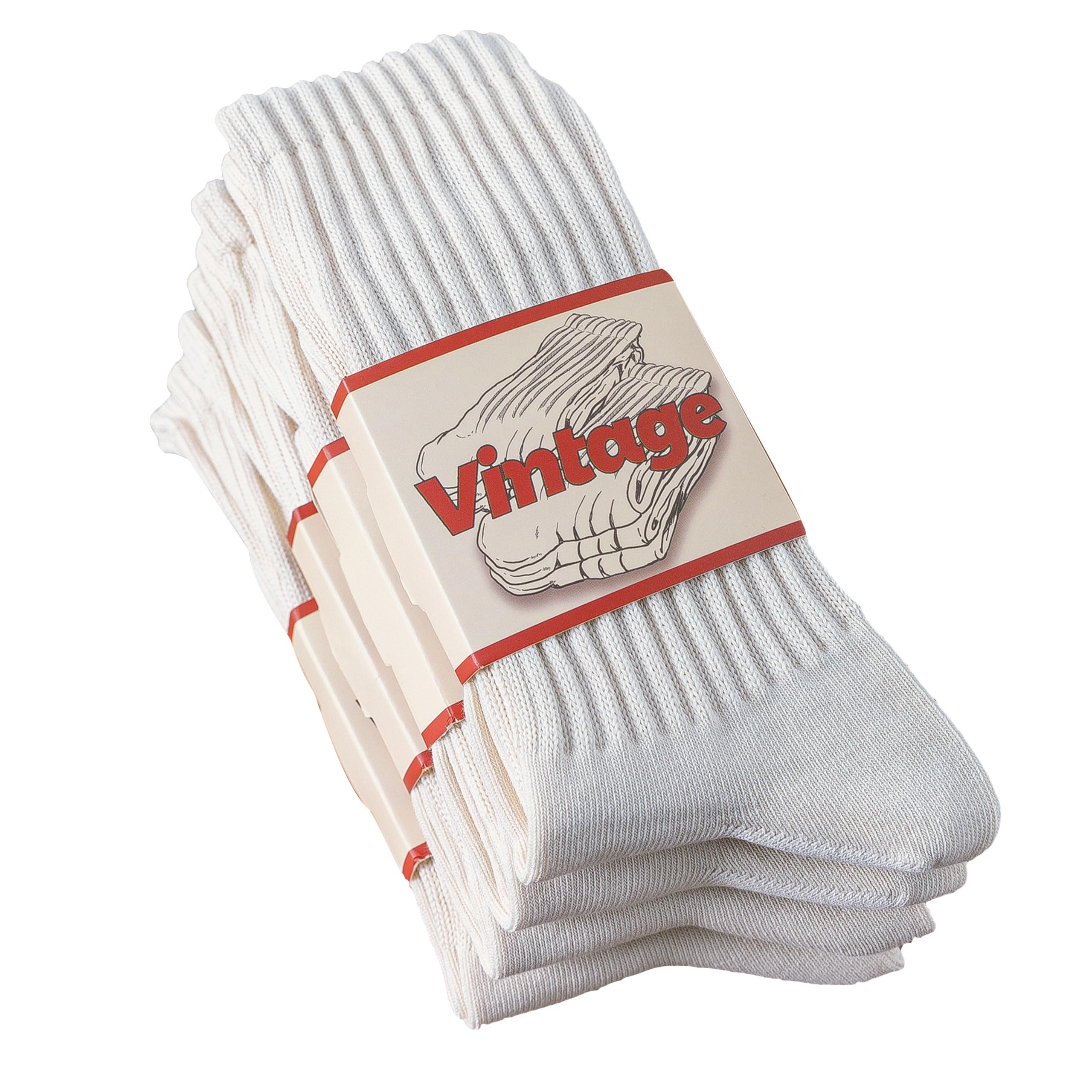 4 Pairs 98% Cotton Socks for Men Women Crew Seamless Fall Slouchy Socks