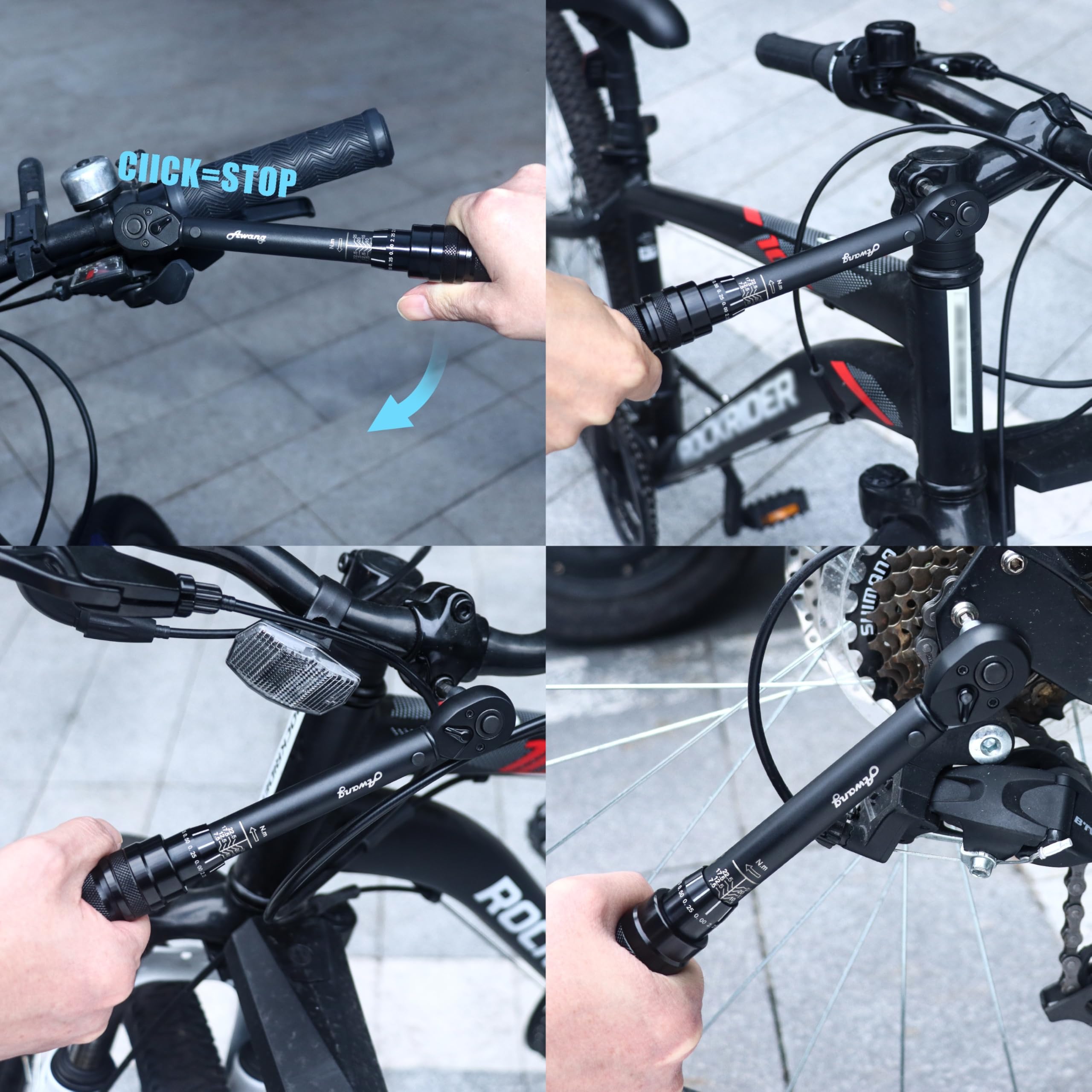 Awang 1/4" Clé Dynamométrique,5-25 Nm Cle Dynamometrique velo avec 72 Dents, Précision ±3%, pour Vélos Route Montagne Moto