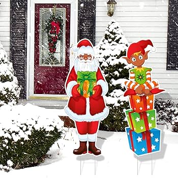 クリスマス デコレーション アウトドア クリスマス ヤードサイン ホリデー装飾 Amazon.co.jp: クリスマスガーデンノームヤードステークスサイン