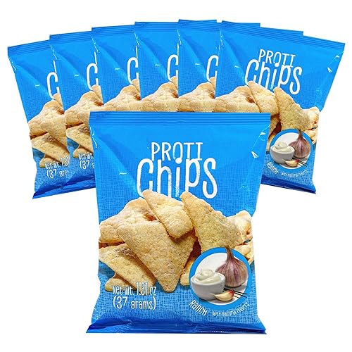 Vista 7 de Proti-Thin Chips de proteína Spicy Nacho Proti, 0.51 onzas de proteína, bajas en calorías, bajas en grasas, bajas en carbohidratos, altas en fibra