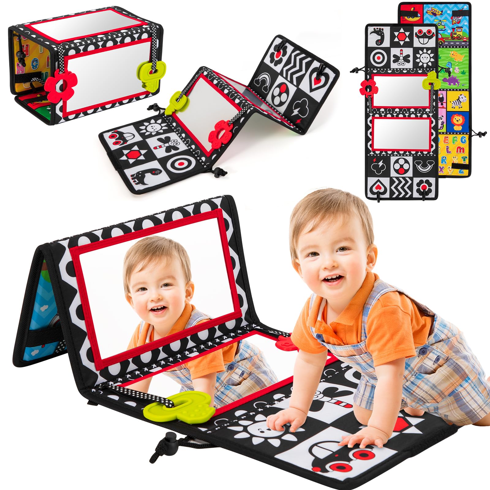 Specchio Montessori Neonati, Adatti per Giochi Sensoriali, Tappeti Striscianti Sono Perfetti per Esplorare con i Bambini, Molto Adatto Come Regalo per Bambini