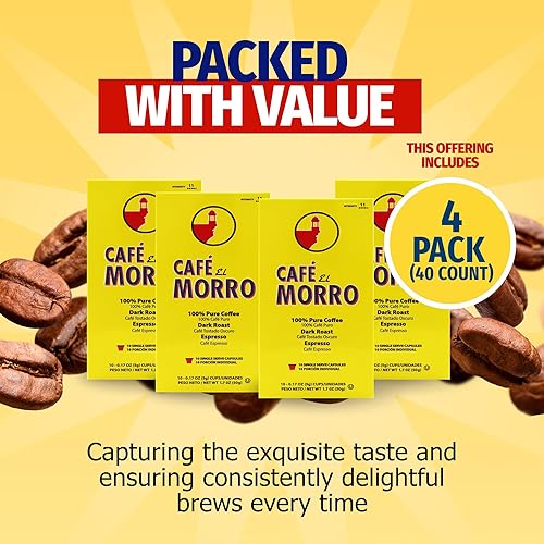 Miniatura 7 de Café El Morro estilo puertorriqueño expreso gourmet, cápsulas compatibles con Nespresso, paquete de 2 (20 unidades)