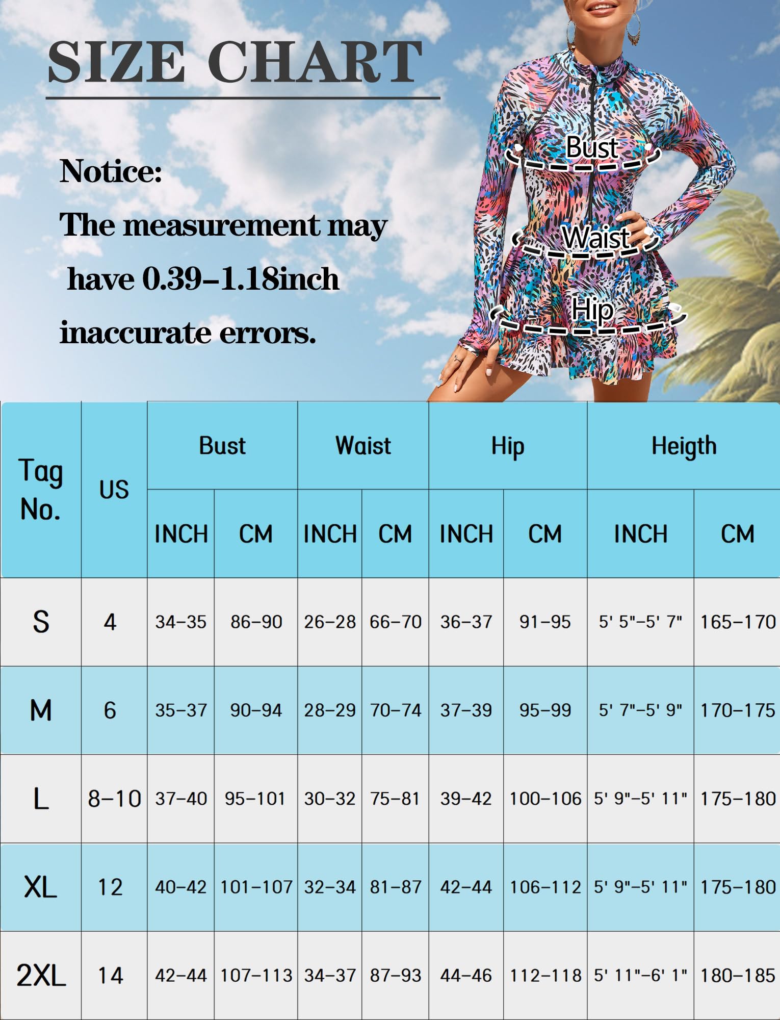 Femme Maillot de Surf à Manches Longues Rashguard 1 Pièce Maillot de Bain Protection Solaire Plage S-XL