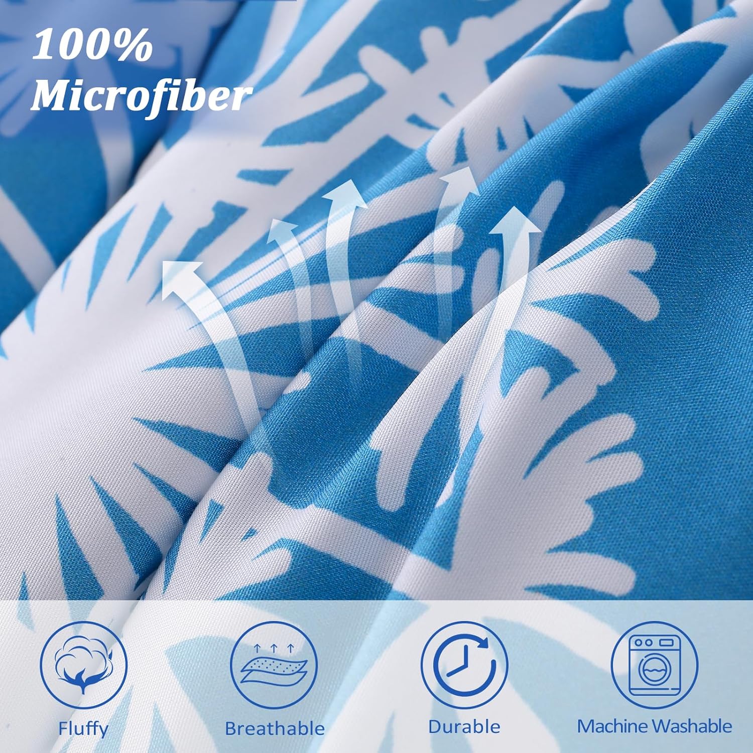 Menghomeus Girls Comforter Set Full Size 7 Pieces Bed in A Bag Ombre Pink Blue Rainbow Bedding Set Dandelion Butterfly Print Kids Bedding Collections - Image 4