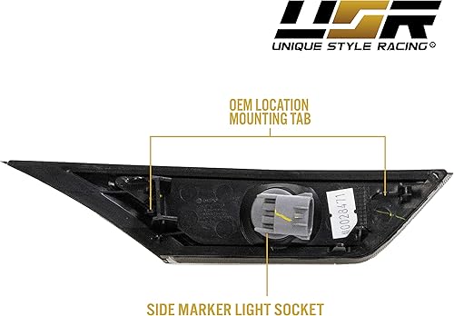 Miniatura 7 de USR UNIQUE STYLE RACING DEPO - Marcadores laterales cívicos de 10 generación, estilo Carrera, barra de luz LED, lámpara de parachoques delantero