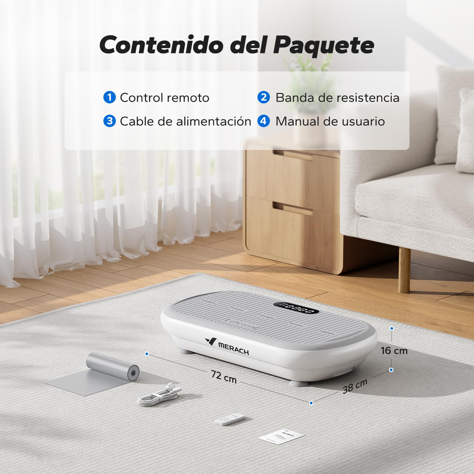 MERACH Potente Plataforma Vibratoria para Entrenamiento y Musculación, 13 mm de Amplitud, 200 kg de Capacidad de Peso, Pedal de Silicona, Altavoz Bluetooth Integrado