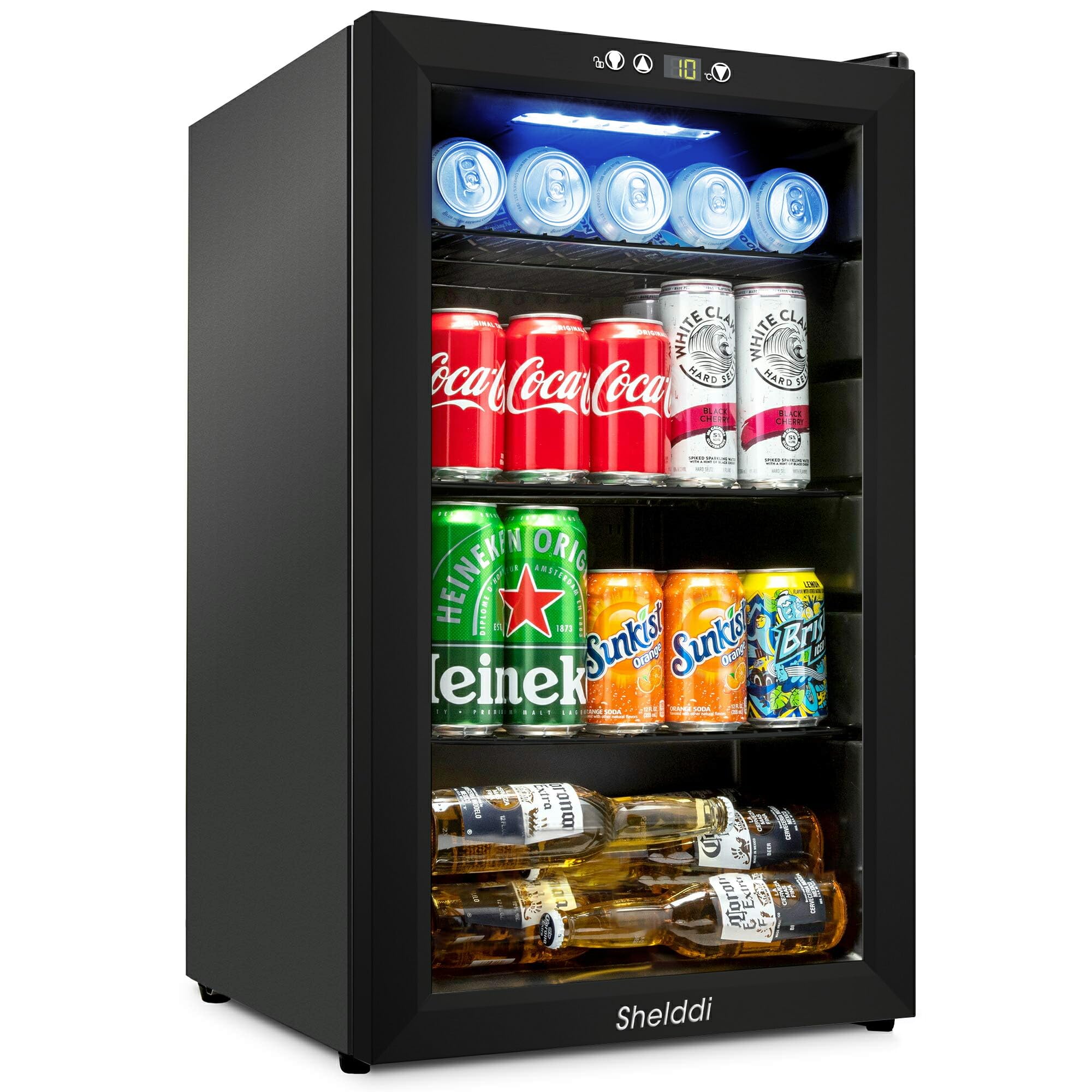 Amazon | Shelddi 冷蔵庫 75L 透明ガラスドア 幅49cm 小型 ミニ