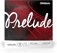 Corda Avulsa Para Violino MI Aço Estanhado Carbono Alta Densidade D’Addario Bowed Prelude J811 4/4M
