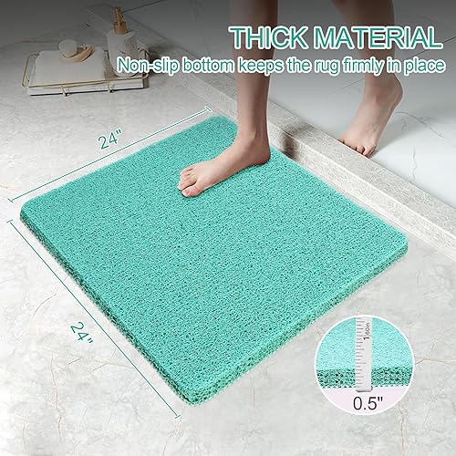 Miniatura 2 de Joyhalo Tapetes de ducha antideslizantes para personas mayores, 24 x 24 pulgadas, tapete de baño antideslizante para ducha interior, tapetes de baño