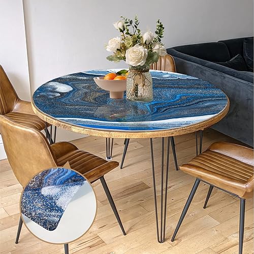 PROCIDA Protector de mesa redondo de PVC de 47 pulgadas, tapete de plástico impermeable de 0.079 in de grosor, almohadilla protectora de mesa