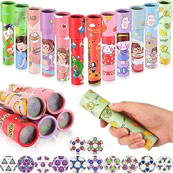 ZAUGONTW 12Pcs Classic Kaleidoscopes Toy, Cute Educational Kaleidoscope Toy for Goodie Bag Stuffers,Kids Party Favors,Birthday Returns Gifts, School Carnival Prizes,Classroom Prizes (Random Color)
