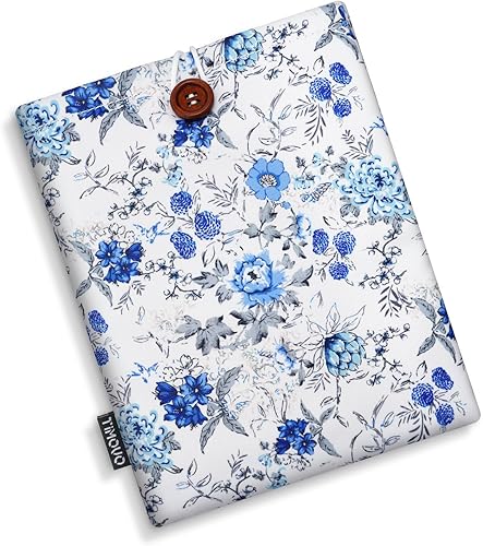 TiMOVO Funda protectora para dispositivos de 7 pulgadas, para dispositivos de 6 a 7 pulgadas, diseño floral blanco y azul