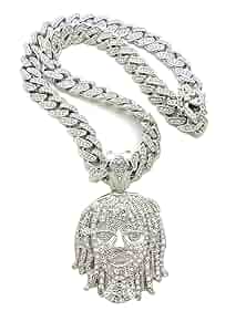 BLINGFACTORY Hip Hop Jewelry Silver Plated Portrait pendant BLINGFACTORY Hip Hop Jewelry Silver Plated Portrait pendant