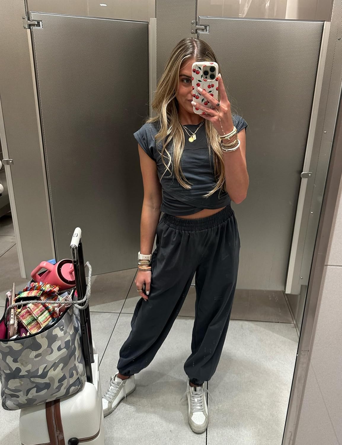 Springrain Womens Two Pieces Outfits Casual Lounge Sets Cropped Tops Sweatpants Tracksuit with Pockets - Image 7