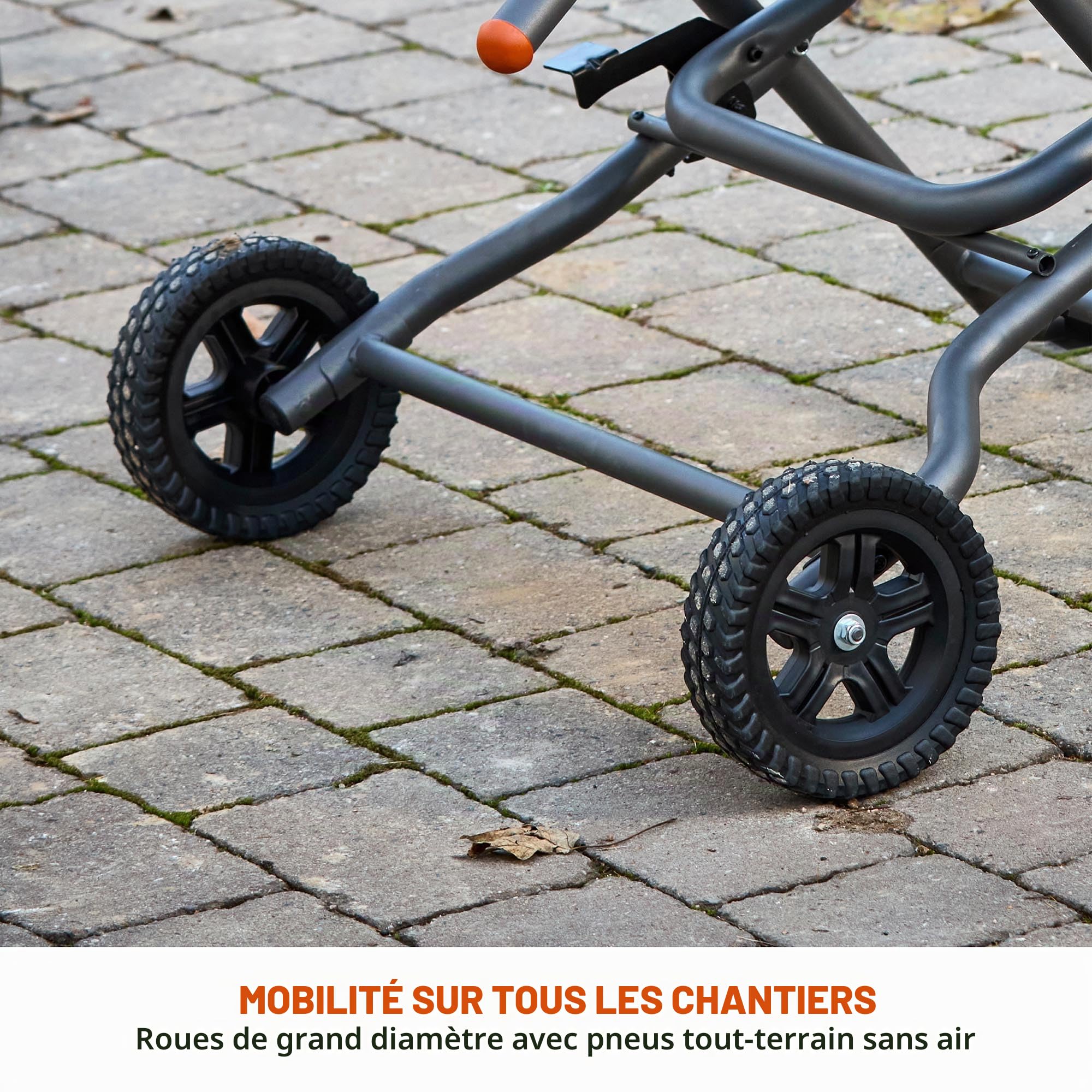 Evolution Power Tools Support de scie de table, banc de travail pliable à roulettes, pour R255TBL et R255TBL+, compact, assemblage facile, grandes roues tout-terrain