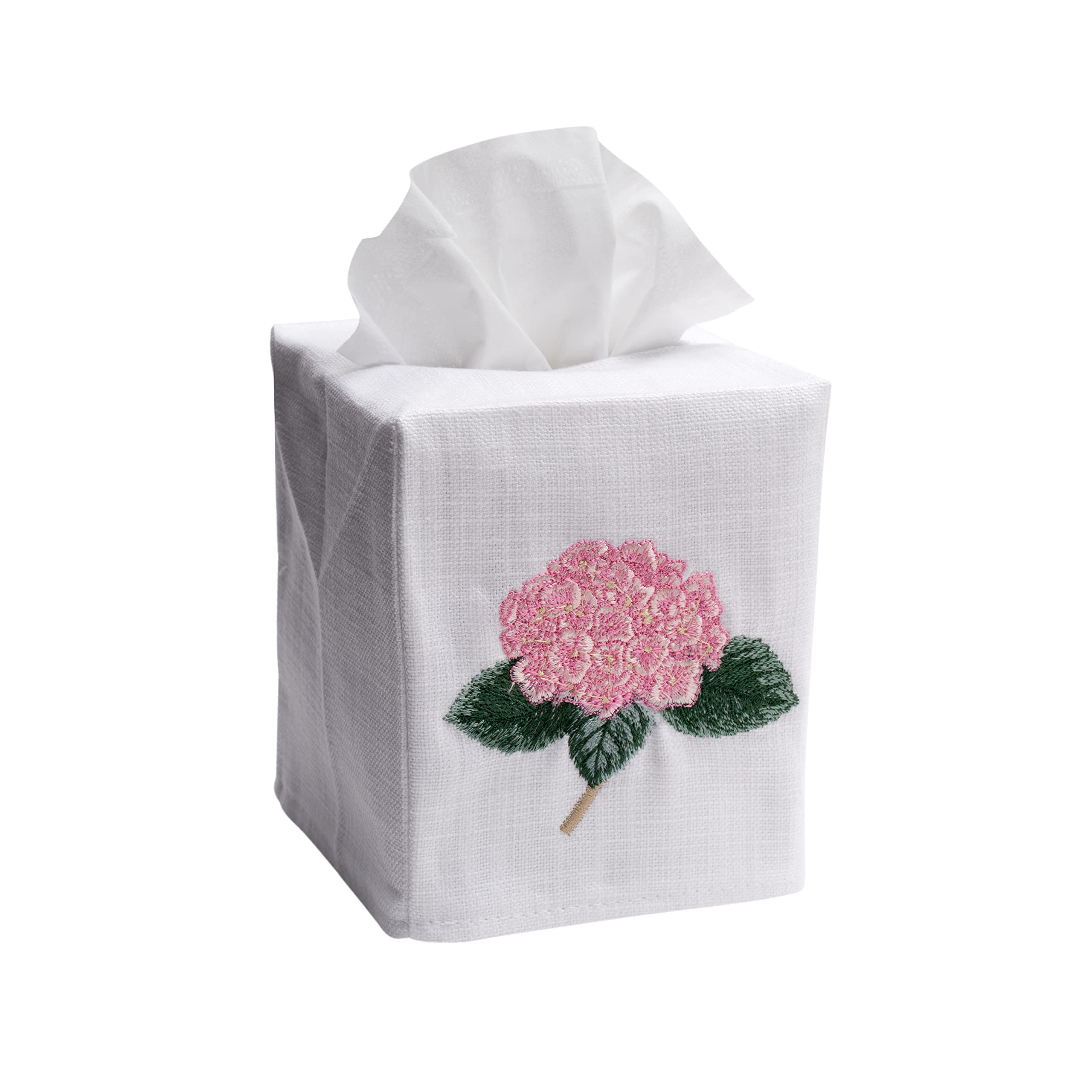 Jacaranda LivingTissue Box Cover, Linen Cotton, White, One Size