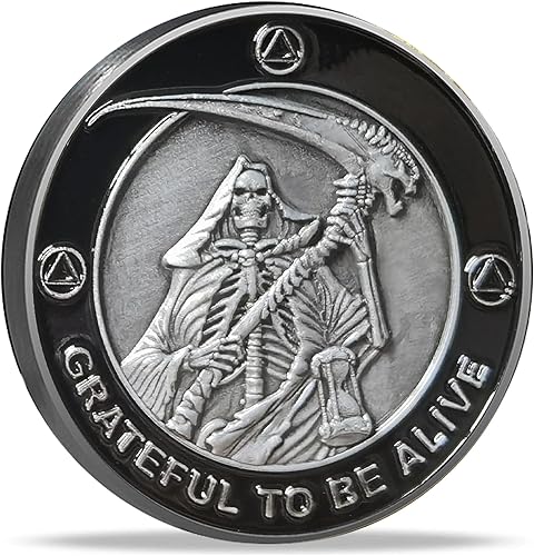 Agradecido a estar vivo Sobriedad Chip AA Monedas y Medallones Recuperación Aniversario Token
