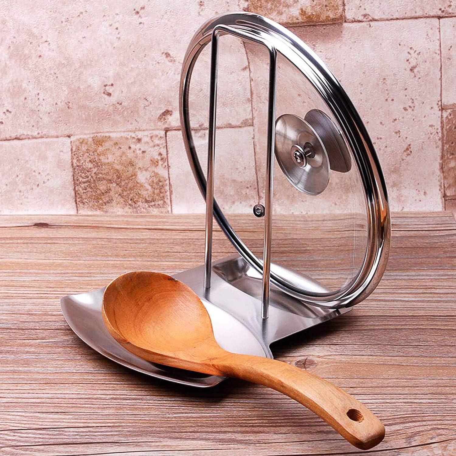 vocheer Pot Lid Holder, Kitchen Organizer Rack Spoon Rest
