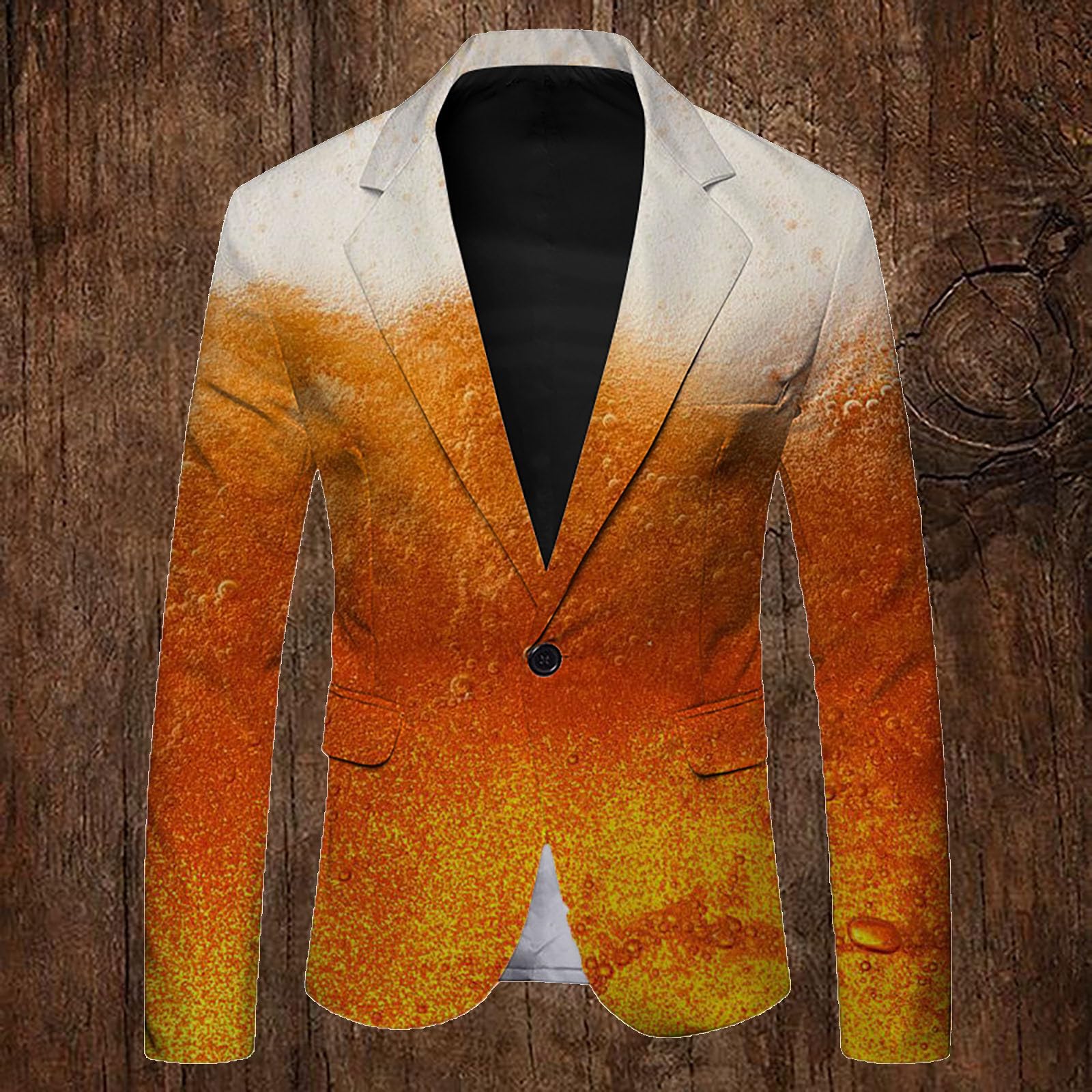 Generisch Elegante giacca da uomo con stampa birra per Oktoberfest, elegante abbigliamento per feste, abbigliamento formale, per uomini e donne (giallo, XXXL)