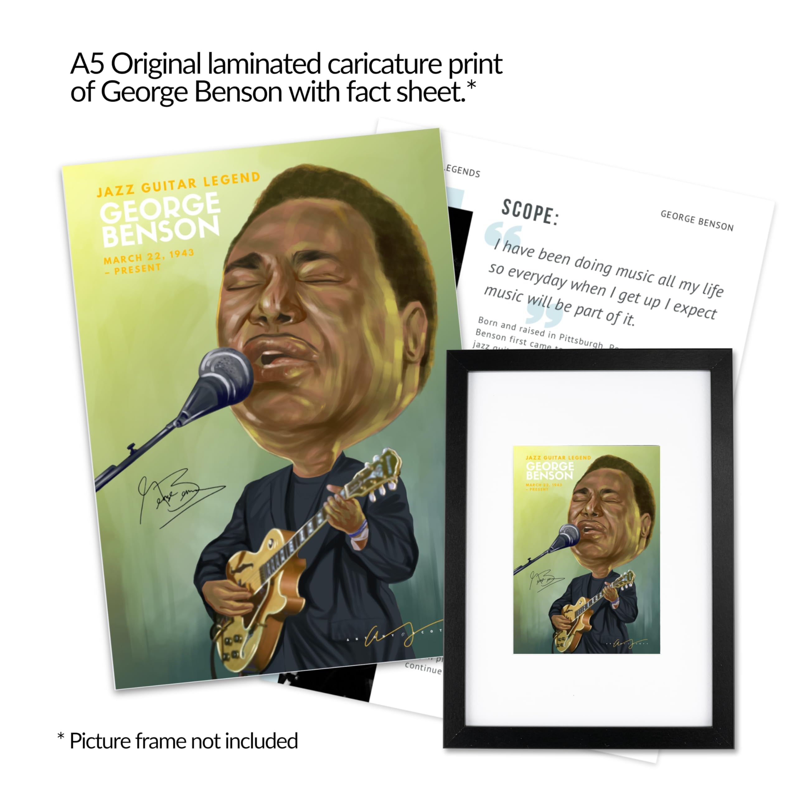 George Benson Guitarist Gift Box by Axe Legends - Image 3