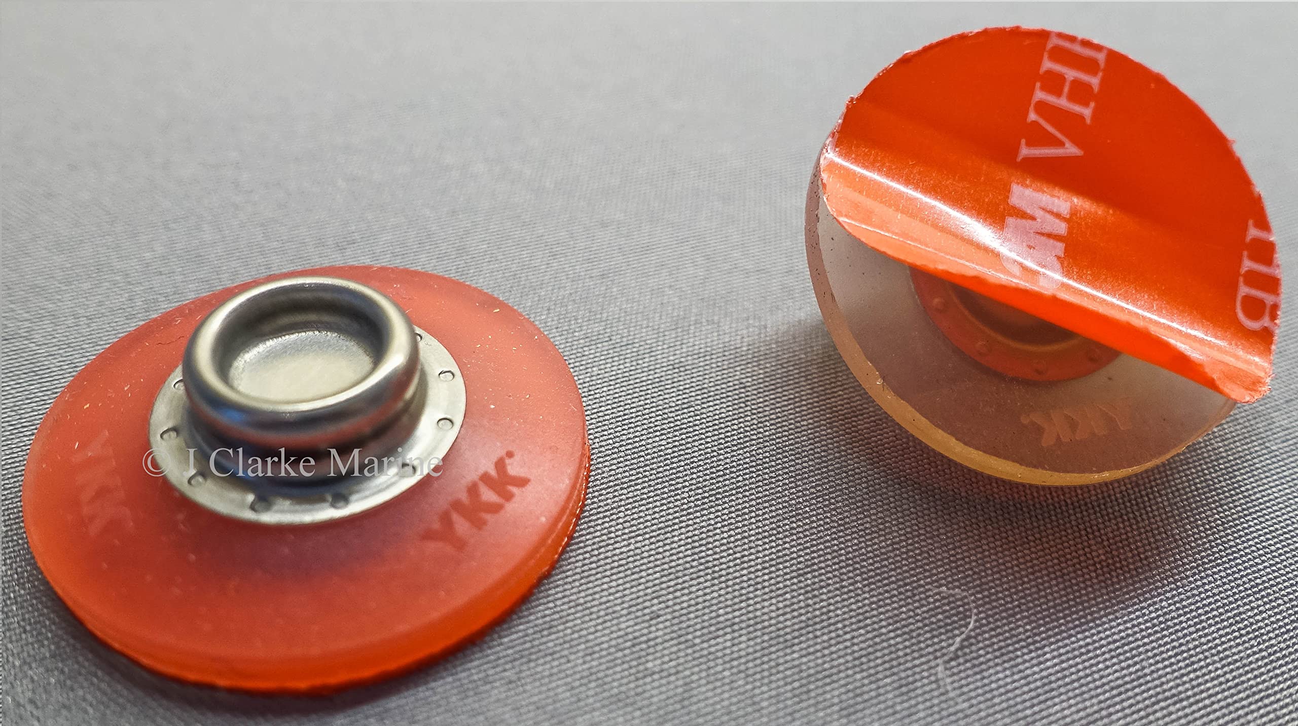 Snad Orange Pack Of 2 - Ykk Fastener Self Adhesive Awning Canopy Stud (25Mm Clear Flexi Stud)