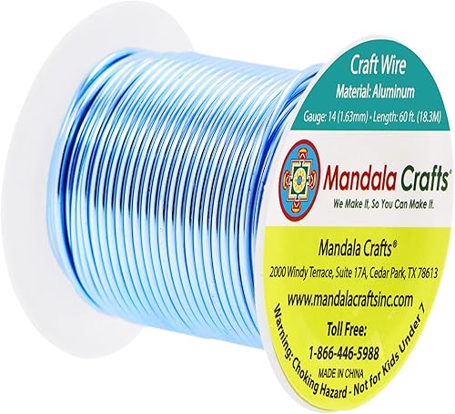 Vista 534 de Mandala Crafts Alambre de aluminio anodizado de calibre 8 para hacer joyas, alambre neutro flexible de color de 128 pies, flexible y flexible