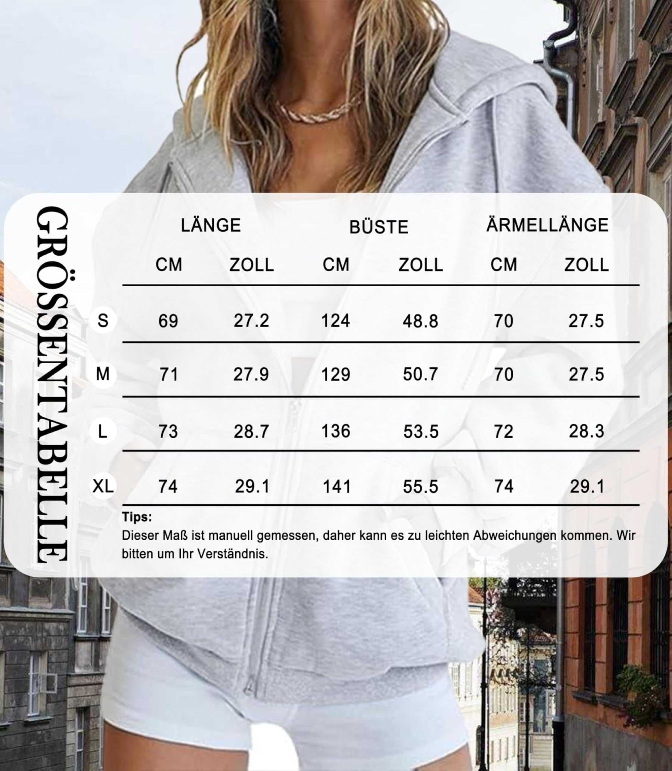 Timuspo Felpa con cappuccio da donna a maniche lunghe, con cerniera, oversize, in pile, tinta unita, per autunno, Y2k