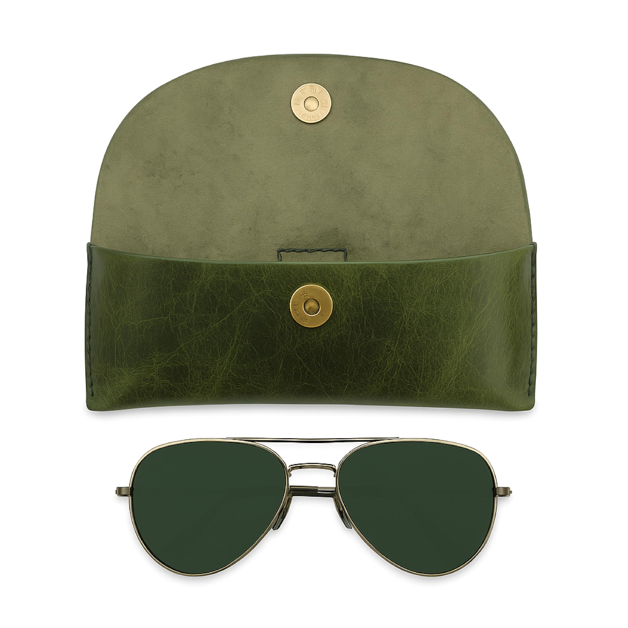 The Antiq Leather Sunglasses Case Genuine Eyeglass Holder Reading Glasses Protector Vintage Eyewear Storage for Men and Women