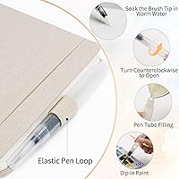 Vista 6 de Yopih Artists - Cuaderno de bocetos de acuarela de lino premium, cuaderno de acuarela de 5.5" x 5.5" con papel de algodón de prensa en frío