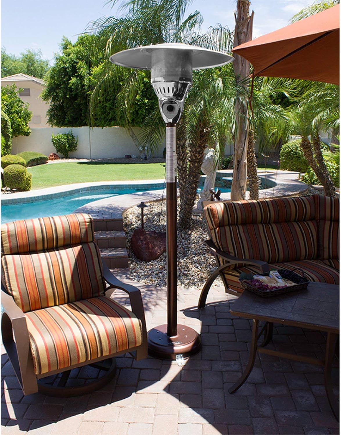 Hiland Ng Hb Tall Natural G As Patio Heater 41 000 Btu 33 Heat Shield Built In Ground Fixtures Hammered Bronze Ss Everything Else Amazon Com