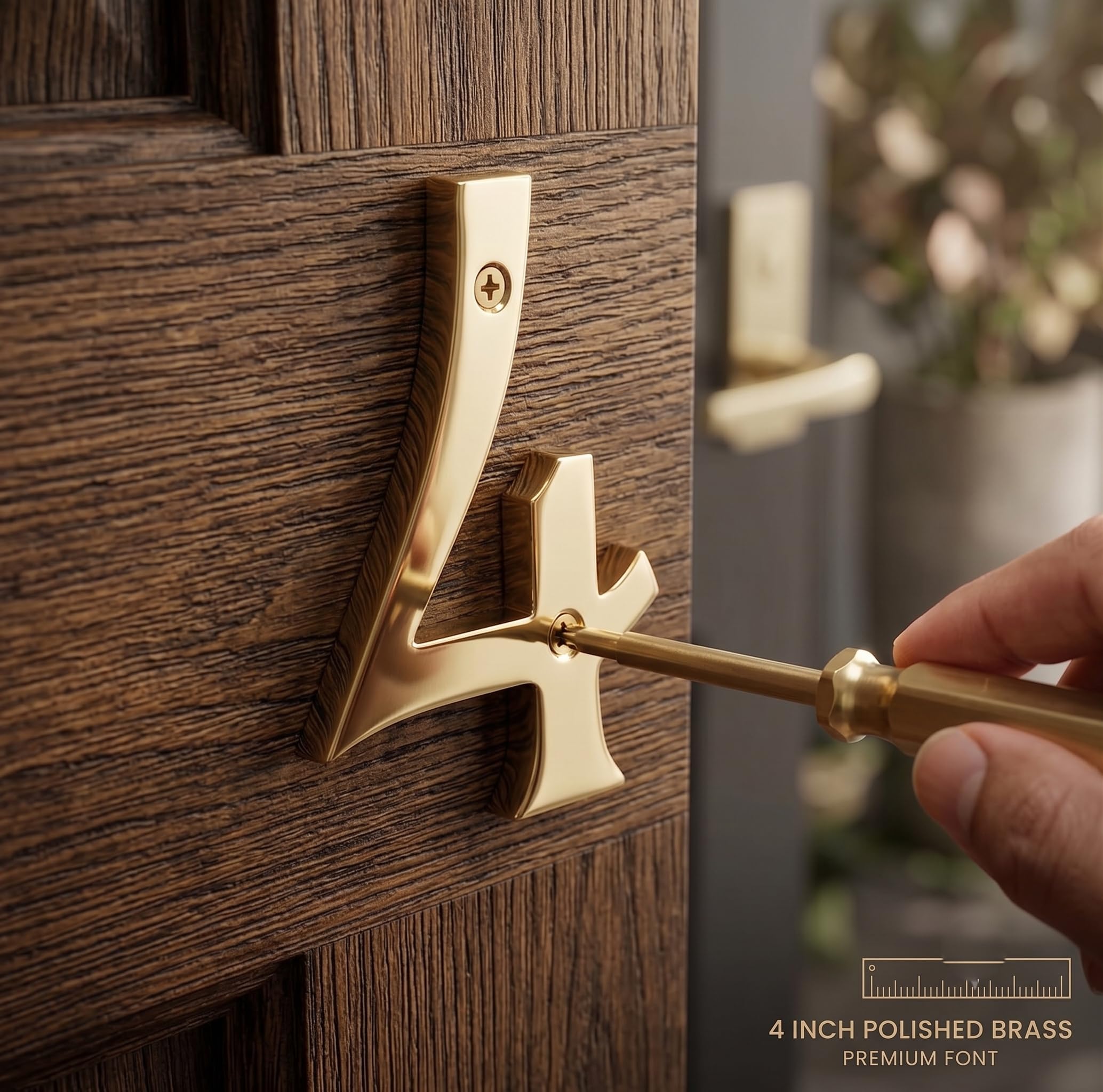 ESPLANADE Brass House Hotel Door Number 4 Inch - No 4 (Four) — Amazon image 5