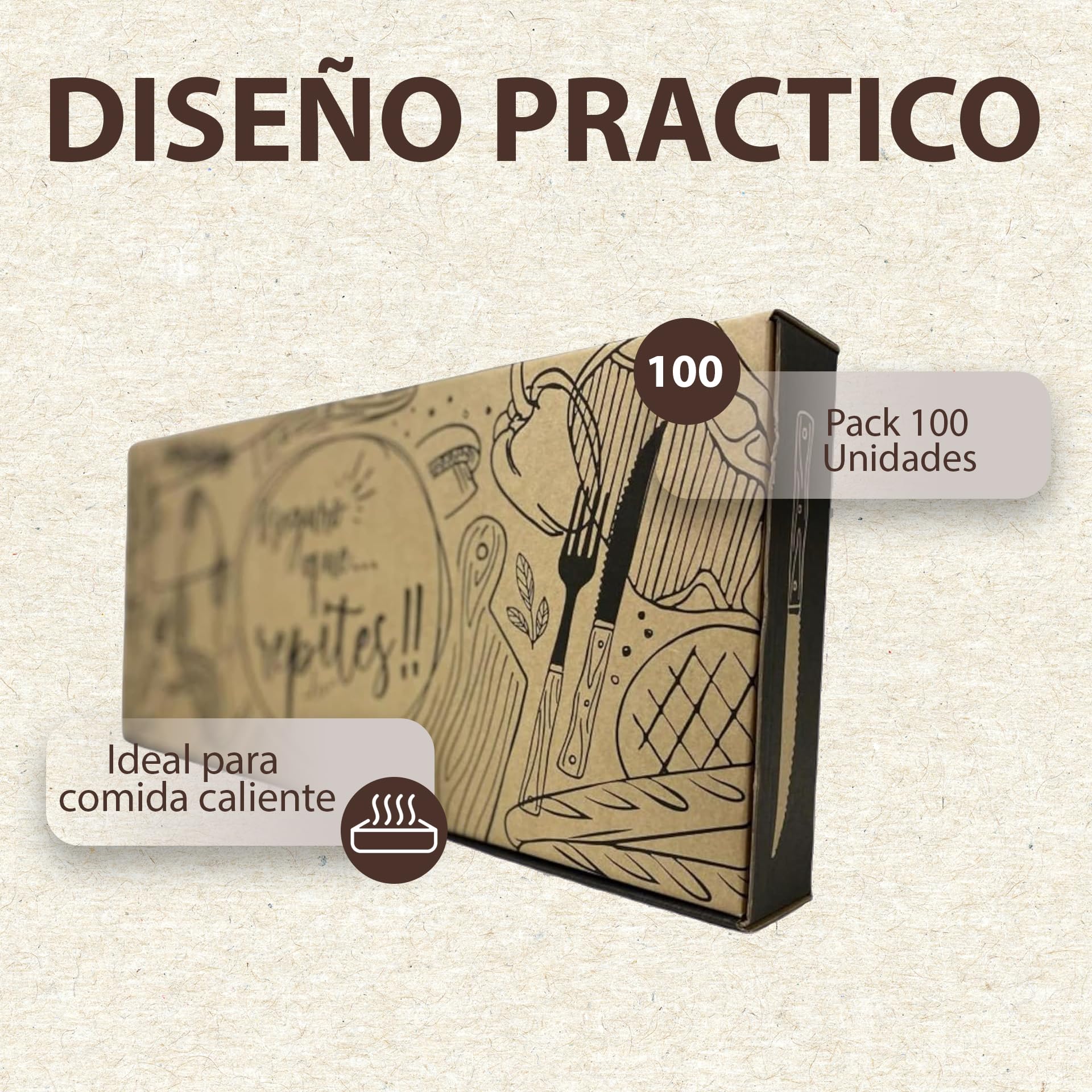 BALSAT Caja de Cartón para Cachopo 425x190x50 mm | Pack 100 Uds. | Caja para Regalo Gastronómico | Caja para Envíos de Comida Caliente y Delivery | Caja de Cartón con Tapa Resistente Fácil de Montar