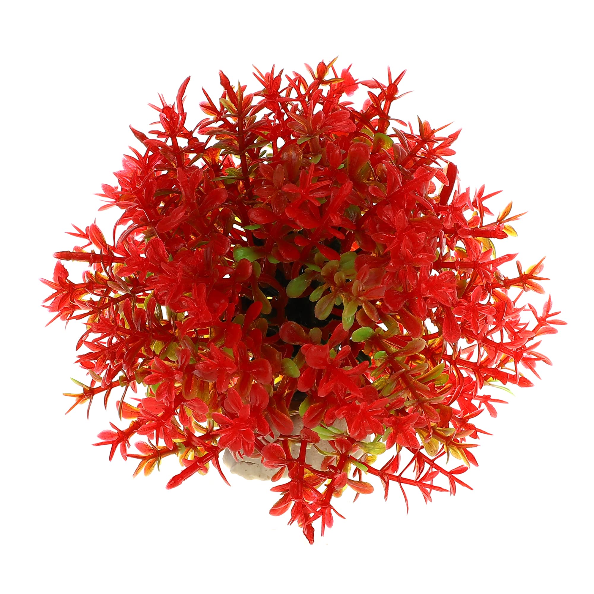 VOCOSTE 1uds Artificial Acuario Césped Bola, Simulación Planta Bola para Peces Tanque Paisaje Plantas Decoración, 3.74x3.74 Pulgadas Verde Rojo