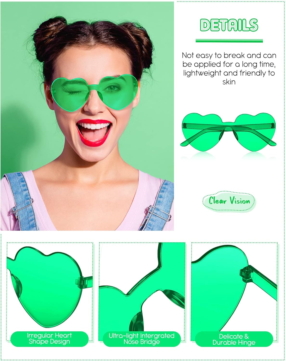 Colzzy 30 Pairs Valentines Day Sunglasses Colorful Heart Shaped Glasses Bulk for Women Bachelorette Party Romantic - Image 3