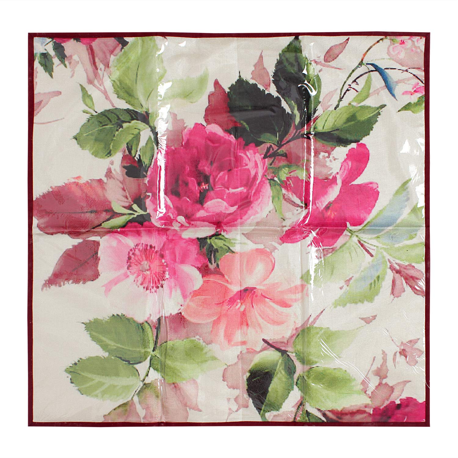 CASA-NEST Cotton Laminated with 3 Layered Heavy Material Lily Digital Print Waterproof Bed Server Mat (Multicolour)