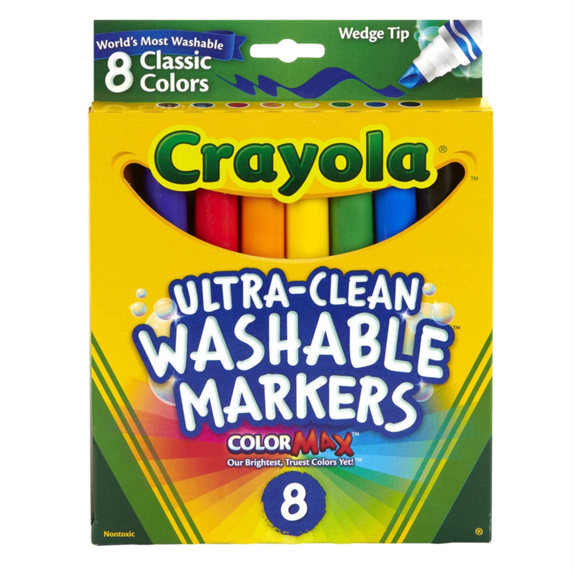 15 Pack CRAYOLA LLC FORMERLY BINNEY & SMITH WEDGE TIP WASHABLE MARKERS