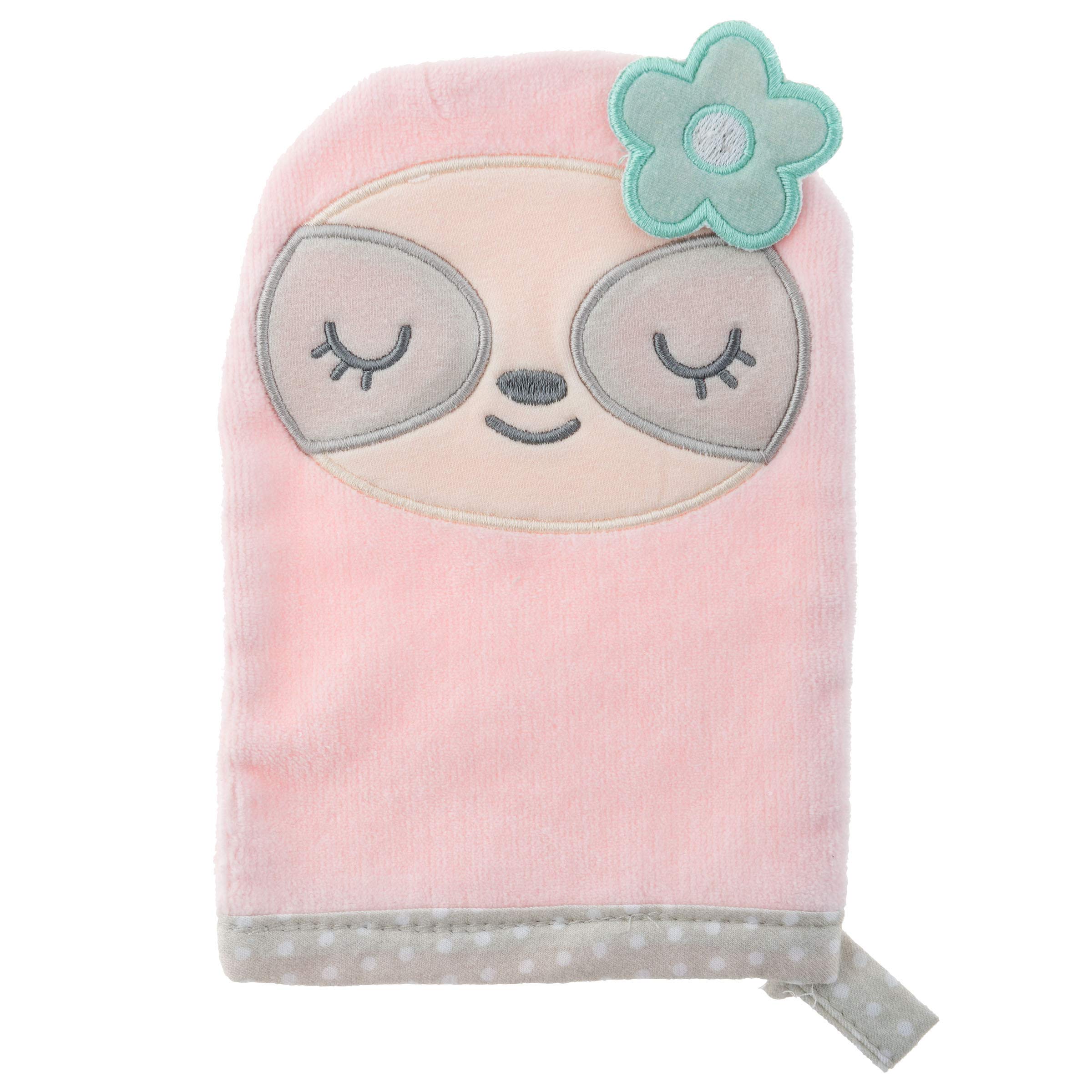 Stephen Joseph - Lazy Bear Bath Mitts, Pink Sloth