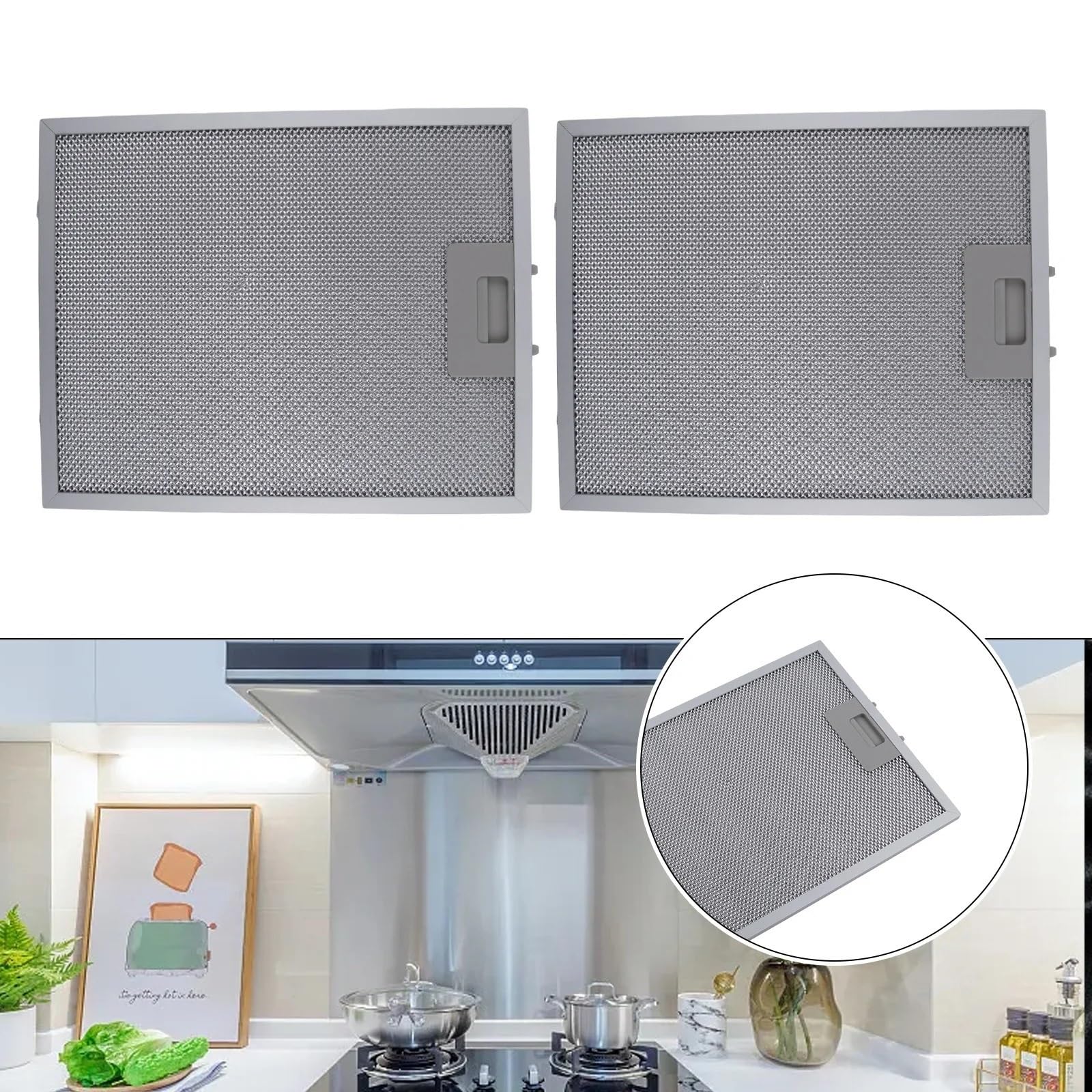 2 filtros de malla metálica for campana extractora, 320 x 260 mm, for electrodomésticos cocina para uso en campanas extractoras